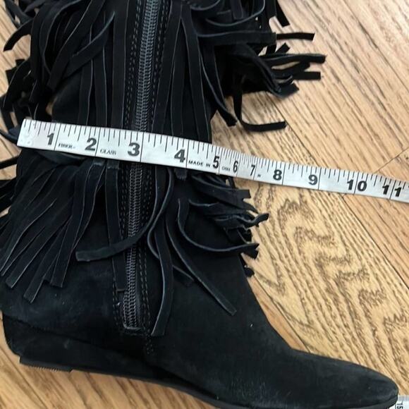 MICHAEL KORS FRINGE TALL SIDE ZIPPER BOOTS SIZE‎ 6M - Picture 5 of 10